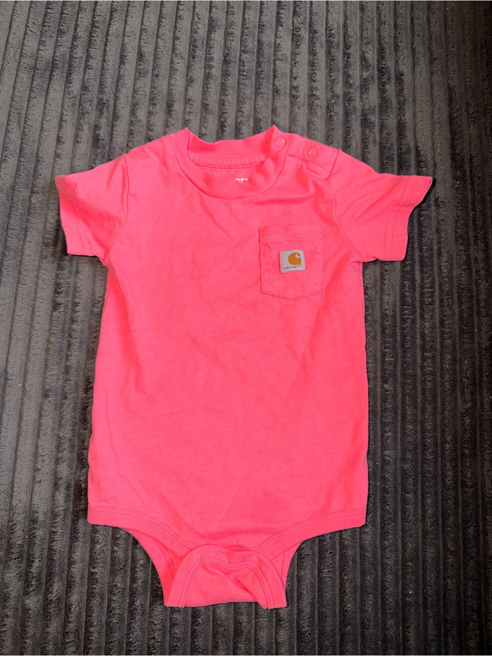 Carhartt Bright Pink Infant Bodysuit with Logo